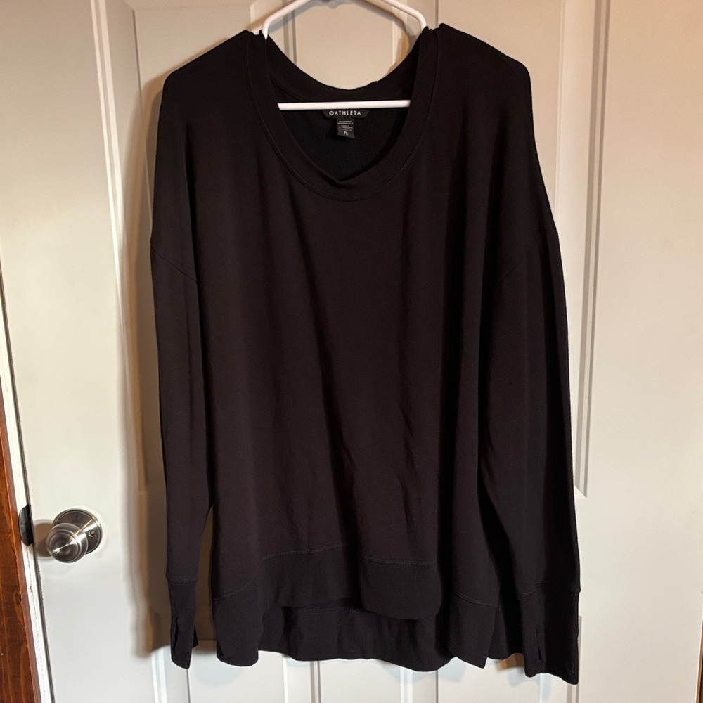 Athleta Black Crew Neck Top